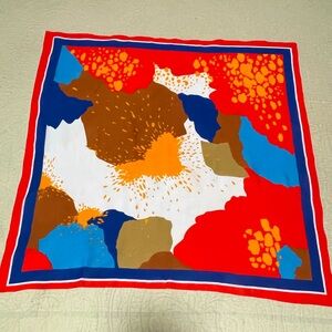 Vintage square chiffon crepe scarf vivid colors
